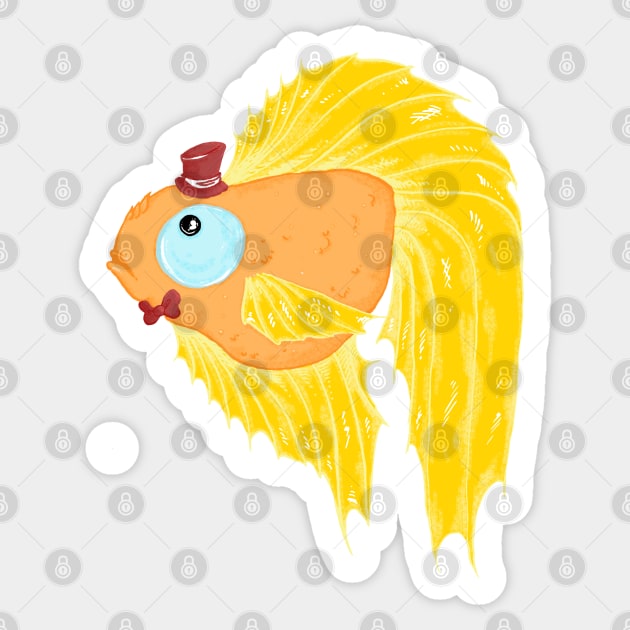 Suave Mr. Goldfish Sticker by SimplyKitt